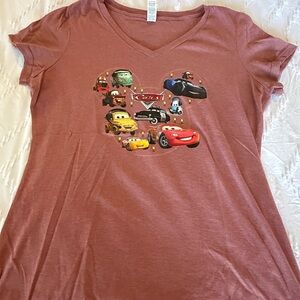 Women’s V-neck T-Shirt with Cars Characters
